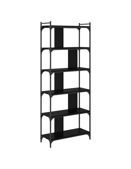 Libreria Rovere nero 76 x 32 x 192 cm Legno multistrato