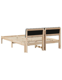 Struttura del Letto marrone e grigio scuro 140 x 190 cm