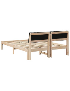 Struttura del Letto con testiera Marrone e nero 135 x 190 cm