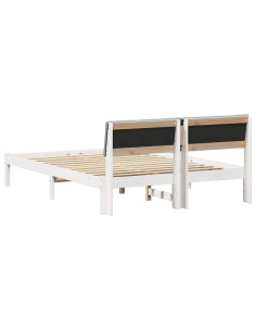 Struttura del Letto Bianco e grigio chiaro 135 x 190 cm