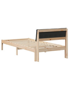 Struttura del Letto con testiera Marrone e nero 90 x 200 cm