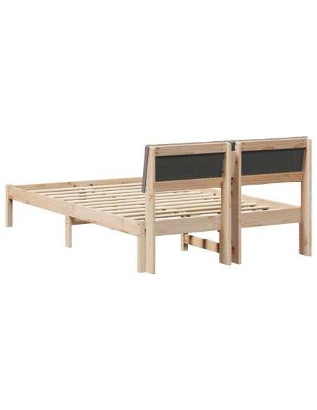 Struttura del Letto con testiera Marrone e taupe 120 x 200 cm