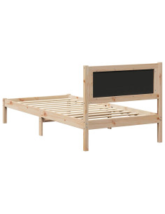 Letto con Testiera Rivestita Talpa 90 x 190 cm Pino massello