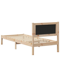 Letto con Testiera Rivestita Grigio chiaro 75 x 190 cm