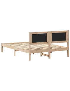 Letto con Testiera Rivestita Grigio chiaro 140 x 200 cm