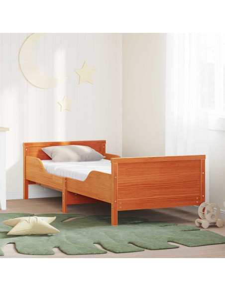 Struttura del letto con materasso Cera marrone 80 x 200 cm