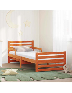 Struttura del letto con materasso Cera marrone 80 x 200 cm