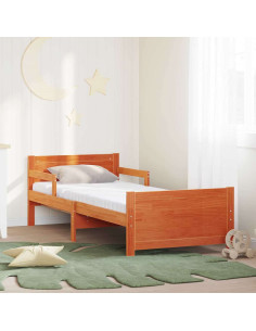 Struttura del letto con materasso Cera marrone 80 x 200 cm