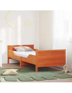 Struttura del letto con materasso Cera marrone 80 x 200 cm