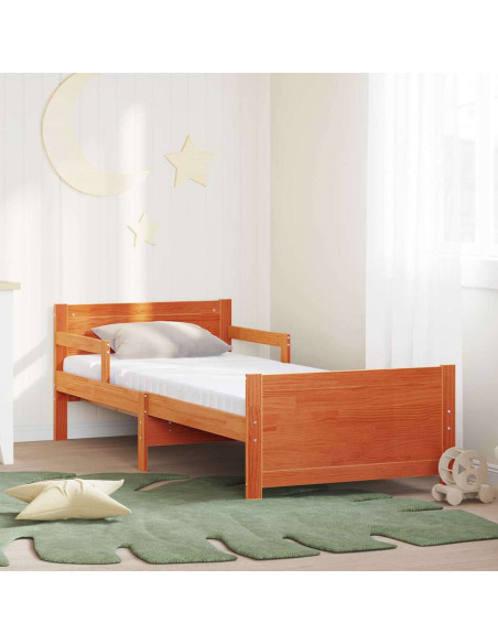 Struttura del letto con materasso Cera marrone 80 x 200 cm