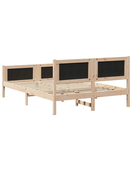 Struttura del letto Grigio chiaro 140 x 190 cm Pino massello