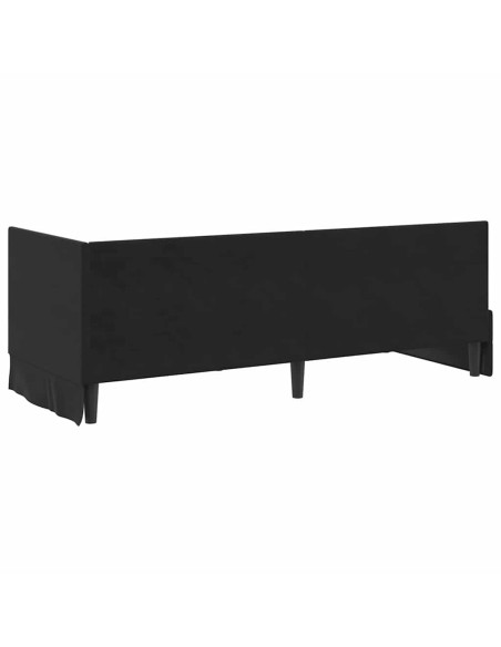 Cornice del letto ad angolo Nero 80 x 200 cm Velluto