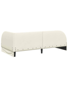 Cornice del letto ad angolo Crema 100 x 200 cm Velluto