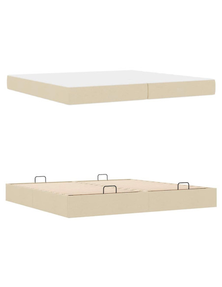 Struttura del letto Crema 200 x 200 cm Tessuto