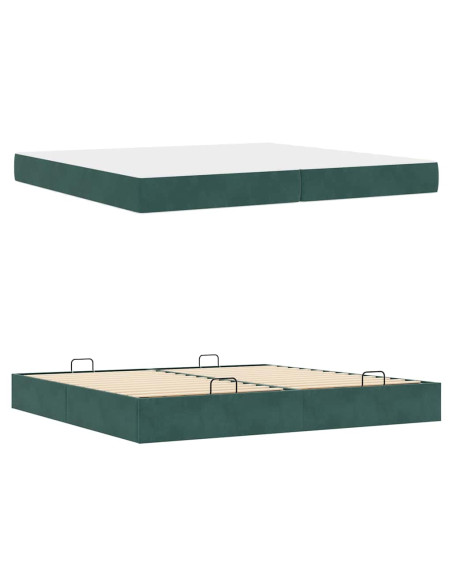 Struttura del letto Verde scuro 200 x 200 cm Velluto