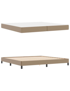 Letto con materasso Cappuccino 200 x 200 cm Pelle sintetica