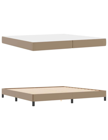 Letto con materasso Cappuccino 200 x 200 cm Pelle sintetica