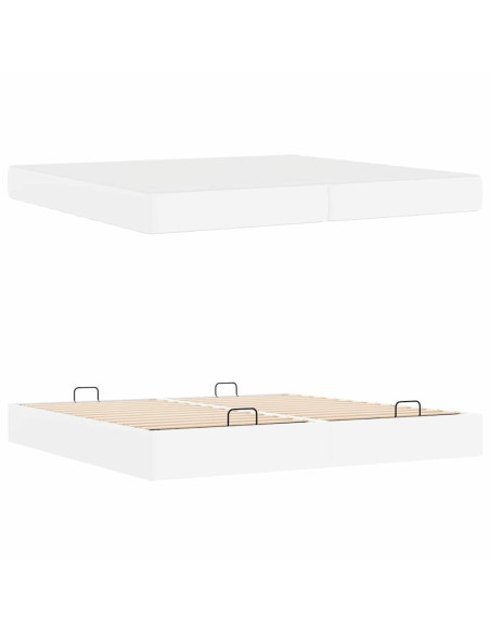 Struttura del letto Bianco Puro 200 x 200 cm Pelle sintetica