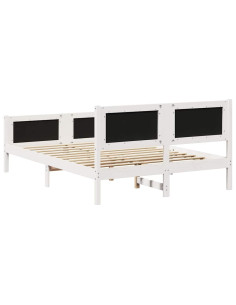 Struttura del Letto Bianco e grigio chiaro 140 x 200 cm