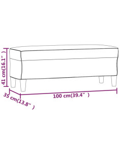 Panca Tortora 100x35x41 cm in Tessuto