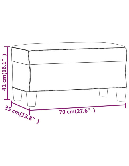 Panca crema 70x35x41 cm in Tessuto