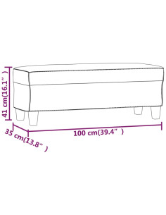 Panca Marrone 100x35x41 cm in Tessuto