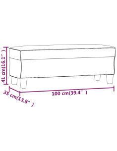 Panca Giallo Chiaro 100x35x41 cm in Tessuto