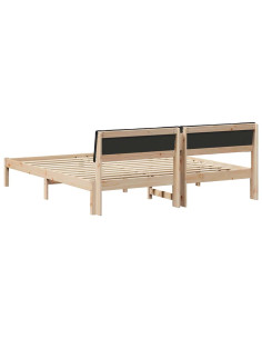 Struttura del Letto con testiera Marrone e nero 200 x 200 cm