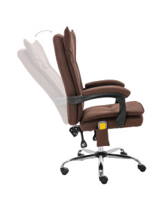 Sedia Massaggiante da Ufficio Marrone in Tessuto