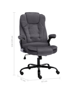 Sedia da Ufficio Grigio Scuro in Velluto