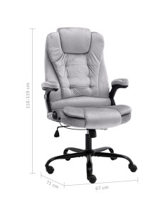 Sedia da Ufficio Grigio Chiaro in Velluto