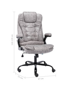 Sedia da Ufficio Grigio Chiaro in Scamosciato