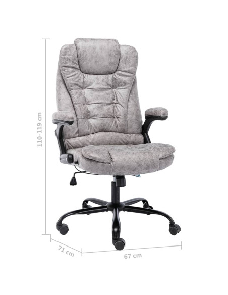 Sedia da Ufficio Grigio Chiaro in Scamosciato