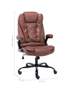 Sedia da Ufficio Marrone Chiaro in Scamosciato