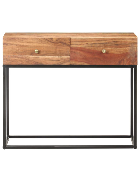 Tavolo Consolle 90x35x75 cm in Legno Grezzo di Acacia