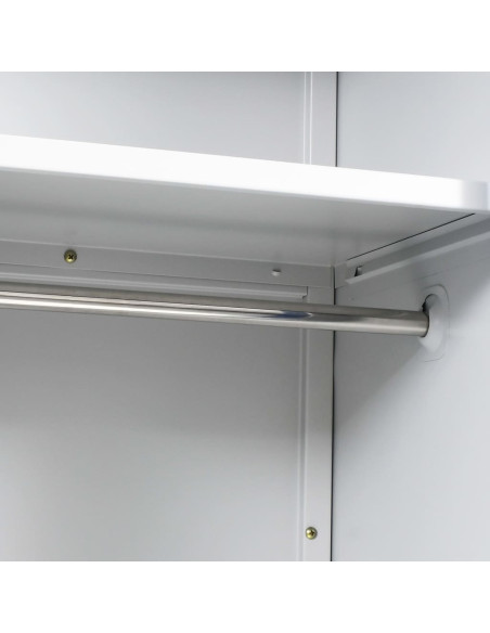 Armadietto con 2 Ante in Metallo 90x40x180 cm Grigio e Blu