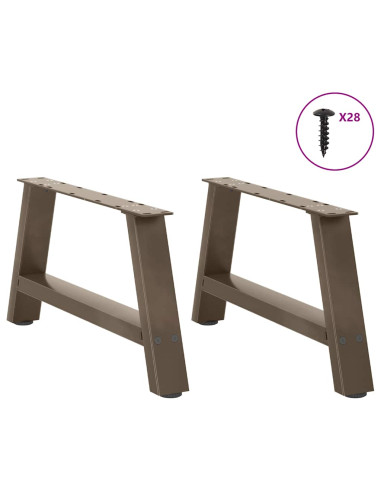 Gambe per Tavolino da Caffè a Forma di A 2 pz 60x(30-31) cm Acciaio