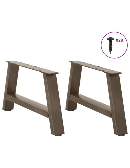 Gambe per Tavolino da Caffè a Forma di A 2 pz 60x(30-31) cm Acciaio