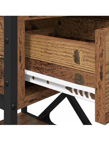 Armadio da Notte con cassetto Legno vecchio 40 x 42 x 55 cm