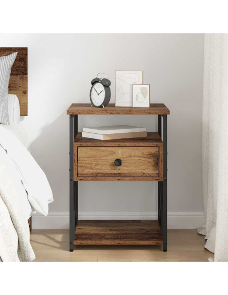 Armadio da Notte con cassetto Legno vecchio 40 x 42 x 55 cm