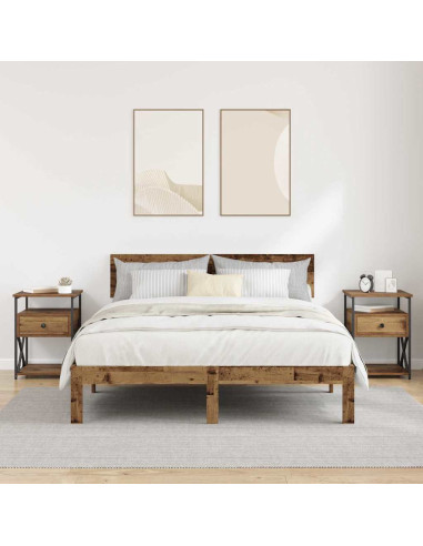 Armadio da Notte 2 pcs Legno vecchio 40 x 42 x 55 cm