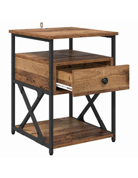 Armadio da Notte 2 pcs Legno vecchio 40 x 42 x 55 cm