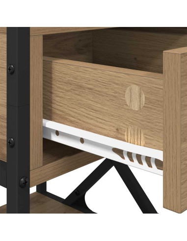 Armadio da Notte 2 pcs rovere artigianale 40 x 42 x 55 cm