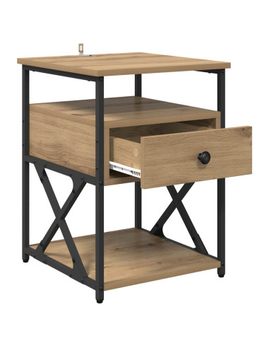 Armadio da Notte 2 pcs rovere artigianale 40 x 42 x 55 cm