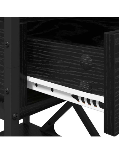 Armadio da Notte con cassetto 2 pcs Rovere nero 40 x 42 x 55 cm