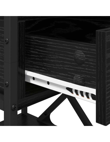 Armadio da Notte con cassetto 2 pcs Rovere nero 40 x 42 x 55 cm