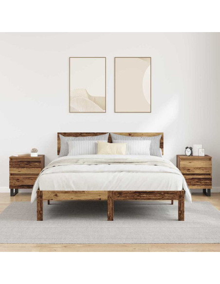 Armadio da Notte 2 pcs Legno vecchio 40 x 35 x 50 cm