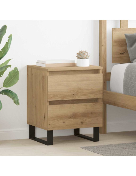 Armadio da Notte 2 pcs rovere artigianale 40 x 35 x 50 cm