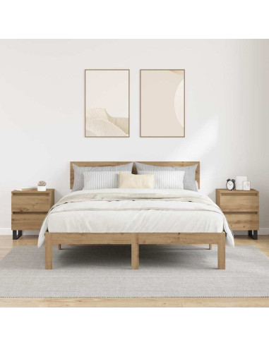 Armadio da Notte 2 pcs rovere artigianale 40 x 35 x 50 cm