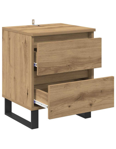 Armadio da Notte 2 pcs rovere artigianale 40 x 35 x 50 cm